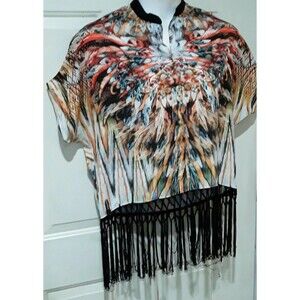 Womens Graphic Top,  Johanne Beck, Generous Sz Xs